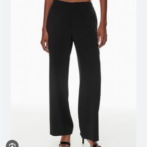 NWT Aritzia Babaton Large Black Strive Pants Mid Rise Wide Leg